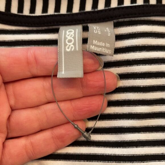 ASOS Dress *NWOT* Mini V Neck Button Through Smock Dress in Stripe - Picture 9 of 9